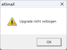 Upgrade nicht vollzogen